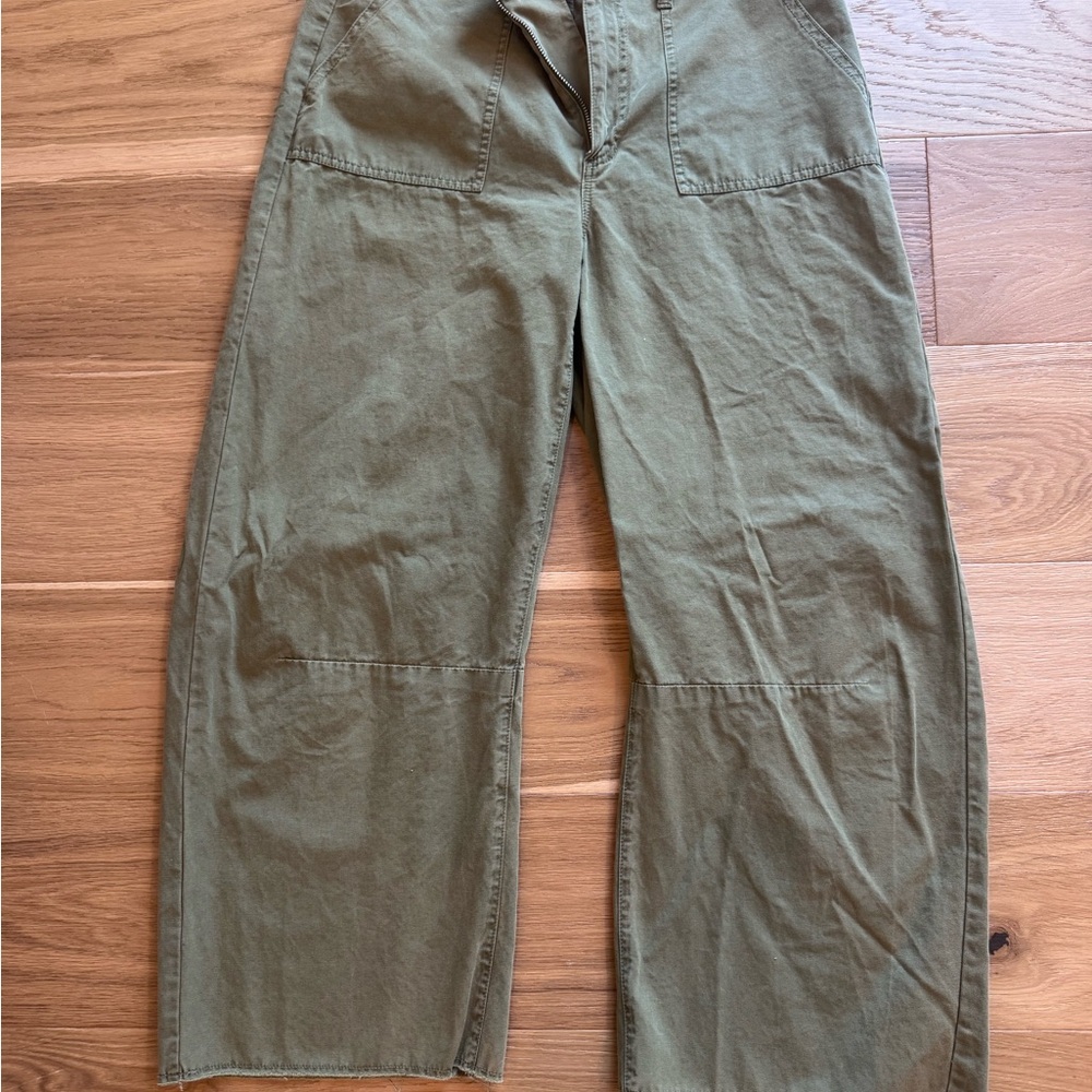 Wide Leg Olive Green Pants